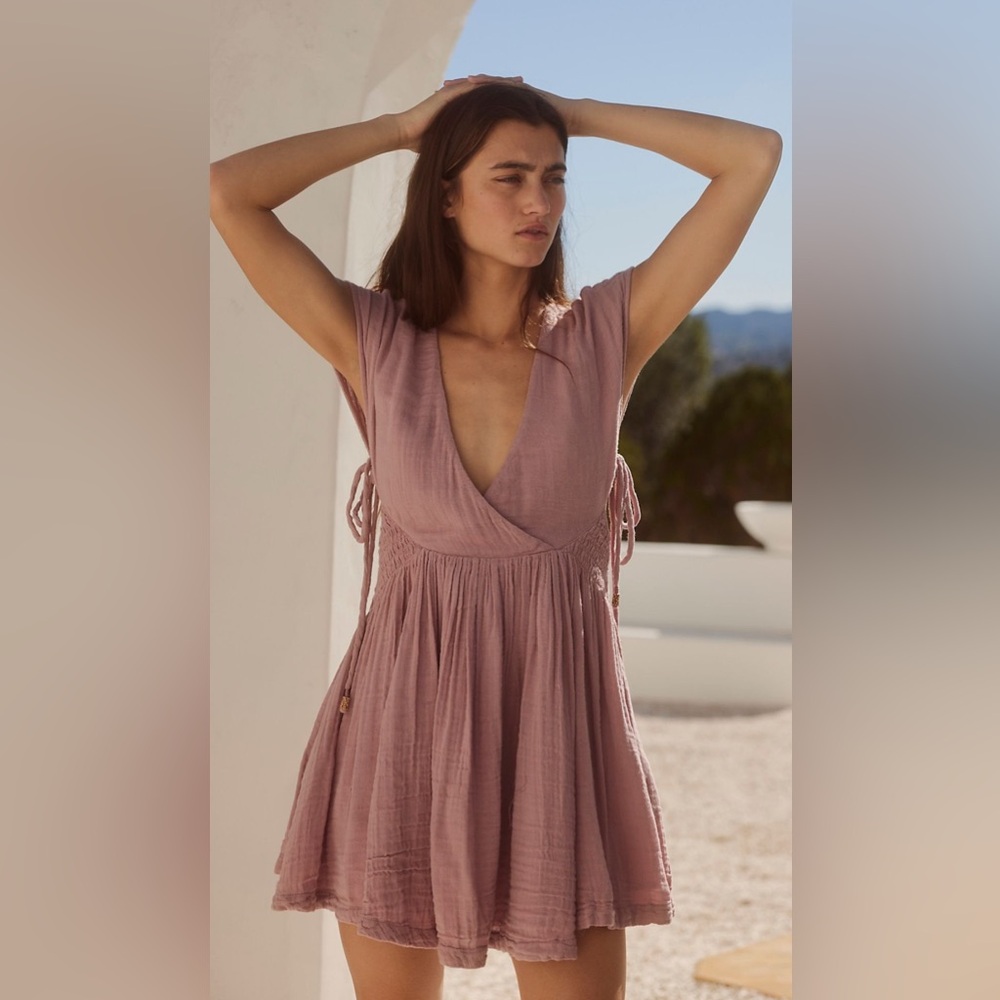 Free People Mauve Pink Mini Dress